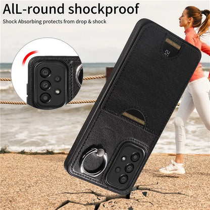006 For Samsung Galaxy A33 5G Case PU+TPU Phone Cover with Card Holder Kickstand