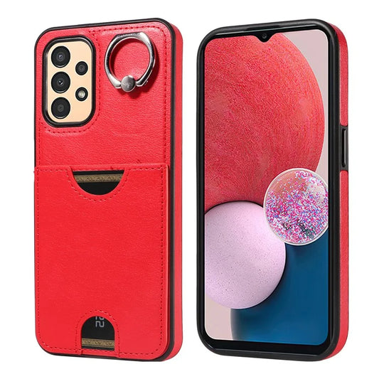 006 For Samsung Galaxy A13 4G  /  A13 5G  /  A04 4G (164.4 x 76.3 x 9.1 mm)  /  A04S 4G (164.7 x 76.7 x 9.1 mm) Case PU TPU Cover with Card Holder