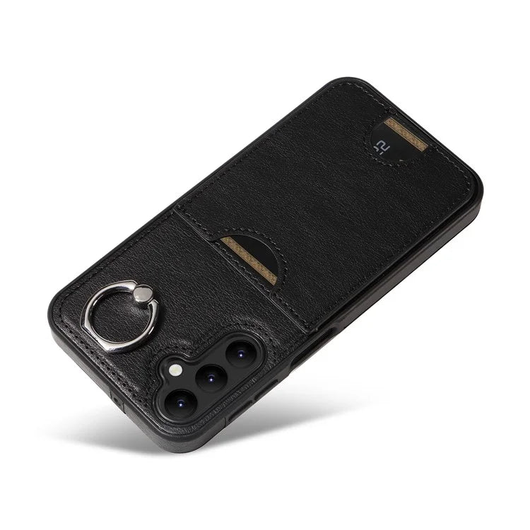 006 For Samsung Galaxy A24 4G (162.1 x 77.6 x 8.3mm)  /  A25 5G (Global) (161.0 x 76.5 x 8.3mm) Case with Card Bag Kickstand Back Cover