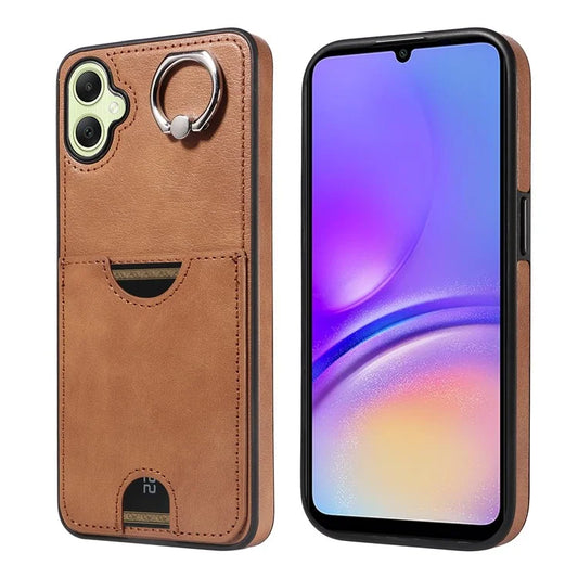 006 For Samsung Galaxy A05 4G Case with One Card Slot Kickstand Calf Texture Back Cover