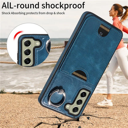 006 For Samsung Galaxy S21 FE 5G Case with Card Holder PU TPU Phone Back Cover