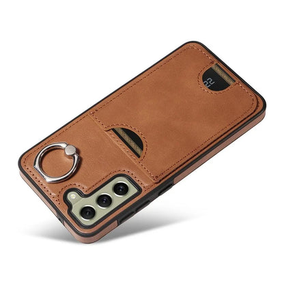006 For Samsung Galaxy S21 FE 5G Case with Card Holder PU TPU Phone Back Cover