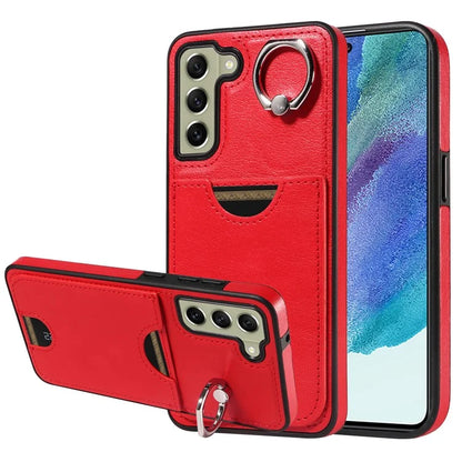 006 For Samsung Galaxy S21 FE 5G Case with Card Holder PU TPU Phone Back Cover