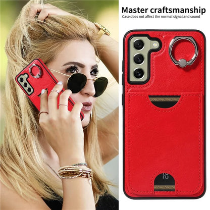 006 For Samsung Galaxy S21 FE 5G Case with Card Holder PU TPU Phone Back Cover