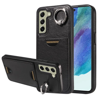 006 For Samsung Galaxy S21 FE 5G Case with Card Holder PU TPU Phone Back Cover