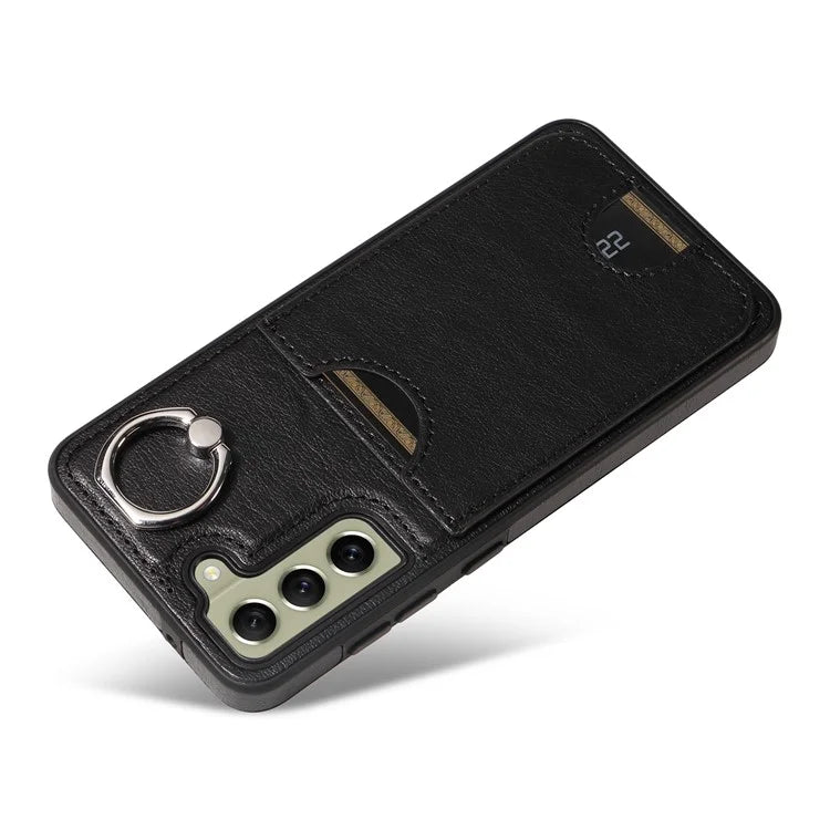 006 For Samsung Galaxy S21 FE 5G Case with Card Holder PU TPU Phone Back Cover