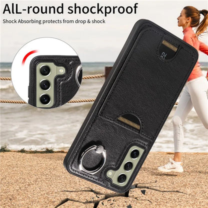 006 For Samsung Galaxy S21 FE 5G Case with Card Holder PU TPU Phone Back Cover