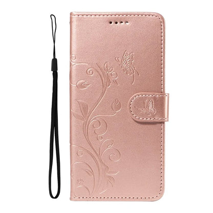 For Samsung Galaxy A55 5G Phone Case Flower Butterfly Pattern Leather Cover