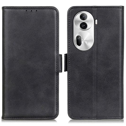 For Oppo Reno11 Pro 5G (Global) / Reno11 (China) 5G Leather Wallet Case Cowhide Texture Side Magnetic Clasp