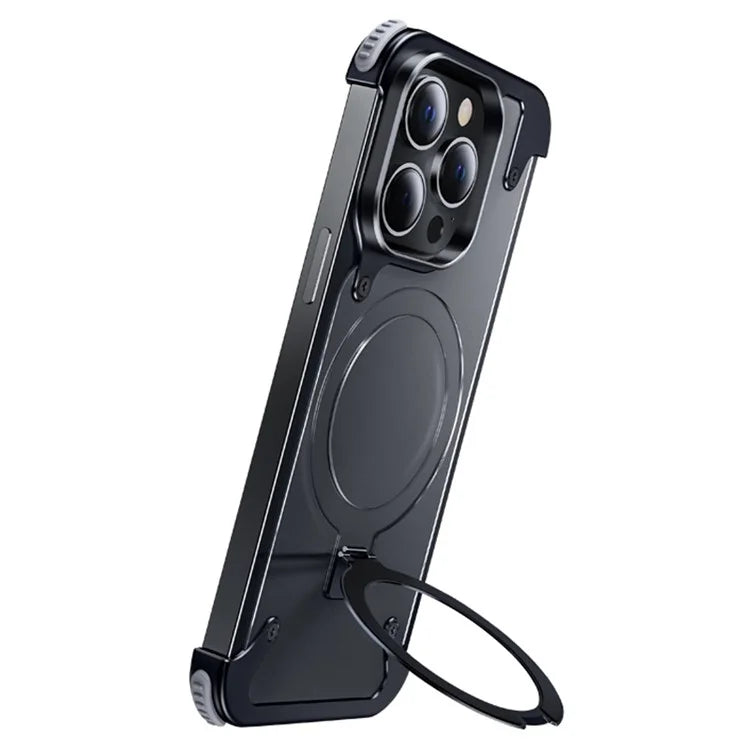 For iPhone 13 Pro Max Case Aluminium Alloy Frameless Kickstand Compatible with MagSafe