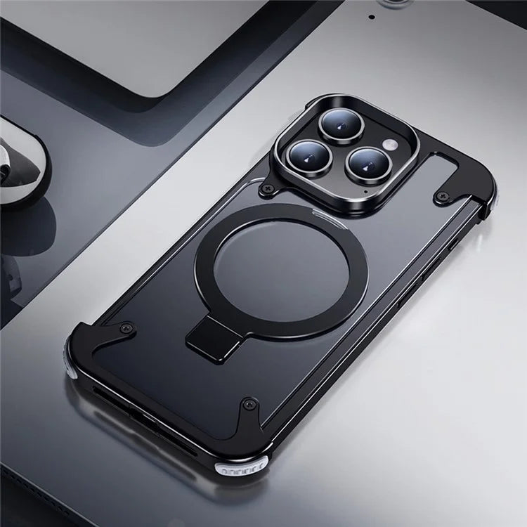 For iPhone 13 Pro Max Case Aluminium Alloy Frameless Kickstand Compatible with MagSafe