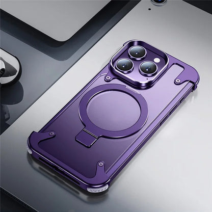 For iPhone 14 Pro Max Case Aluminium Alloy Airbag Shockproof Cover Compatible with MagSafe