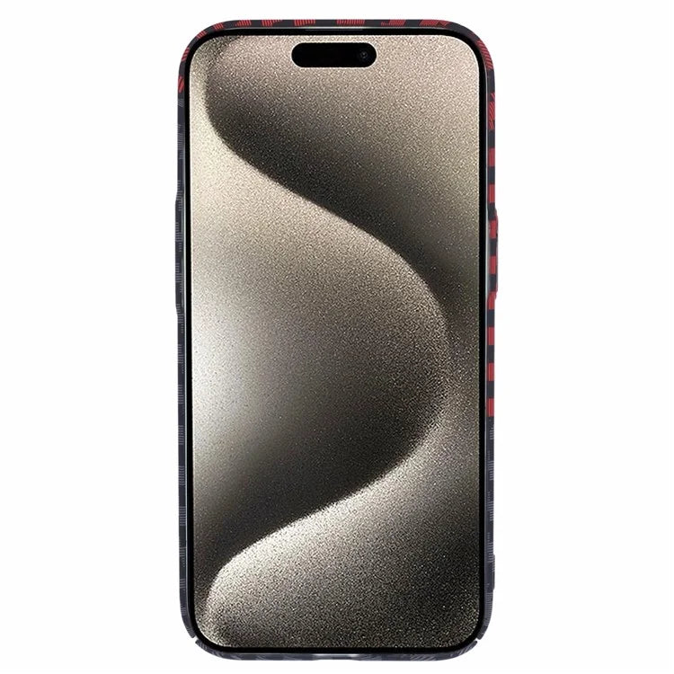 For iPhone 15 PC Phone Case Carbon Fiber Texture Protective Phone Cover