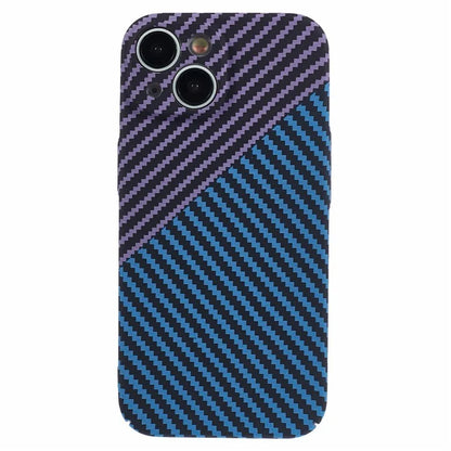 Hard PC Case for iPhone 13 Phone Cover Carbon Fiber Texture Splicing Color