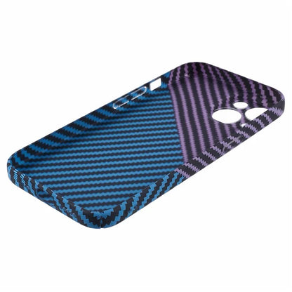 Hard PC Case for iPhone 13 Phone Cover Carbon Fiber Texture Splicing Color
