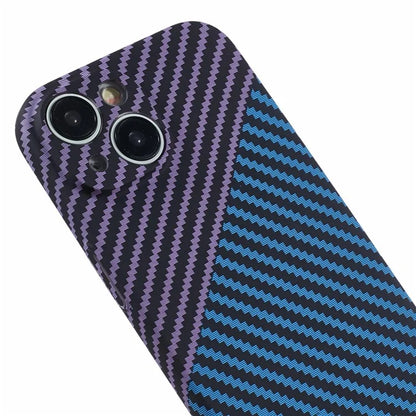 Hard PC Case for iPhone 13 Phone Cover Carbon Fiber Texture Splicing Color