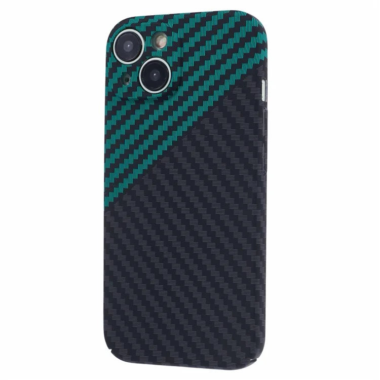 Hard PC Case for iPhone 13 Phone Cover Carbon Fiber Texture Splicing Color