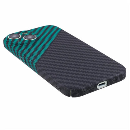 Hard PC Case for iPhone 13 Phone Cover Carbon Fiber Texture Splicing Color