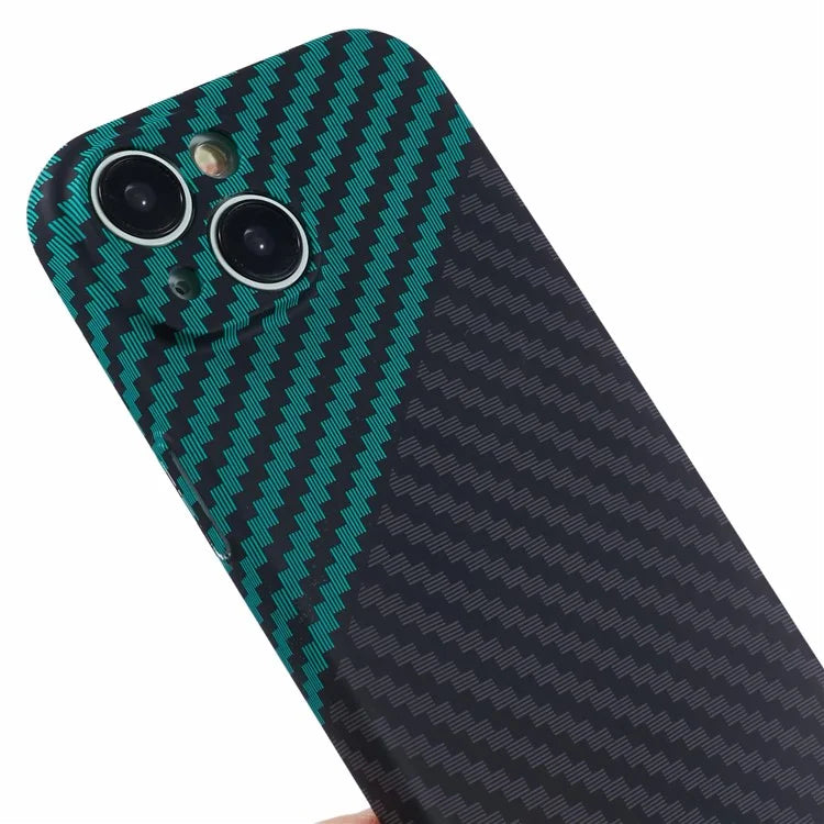 Hard PC Case for iPhone 13 Phone Cover Carbon Fiber Texture Splicing Color