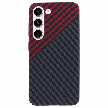 For Samsung Galaxy S24 Case Carbon Fiber Texture Splicing PC Phone Cover