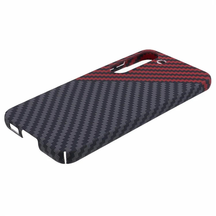 For Samsung Galaxy S24 Case Carbon Fiber Texture Splicing PC Phone Cover