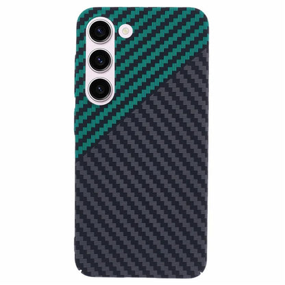 For Samsung Galaxy S24 Case Carbon Fiber Texture Splicing PC Phone Cover