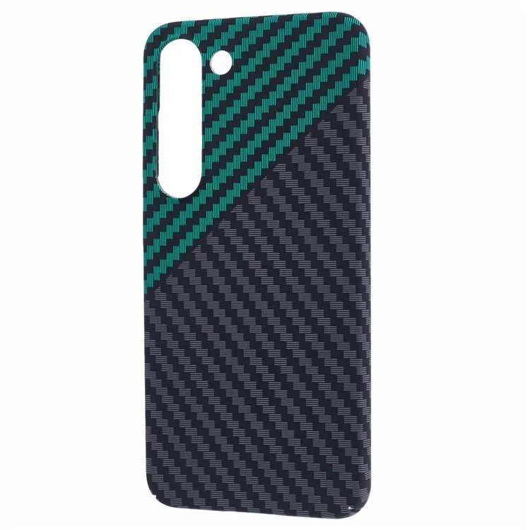 For Samsung Galaxy S24 Case Carbon Fiber Texture Splicing PC Phone Cover