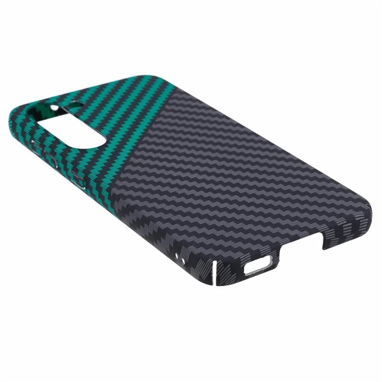 For Samsung Galaxy S24 Case Carbon Fiber Texture Splicing PC Phone Cover