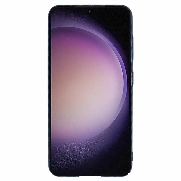 For Samsung Galaxy S24 Case Carbon Fiber Texture Splicing PC Phone Cover