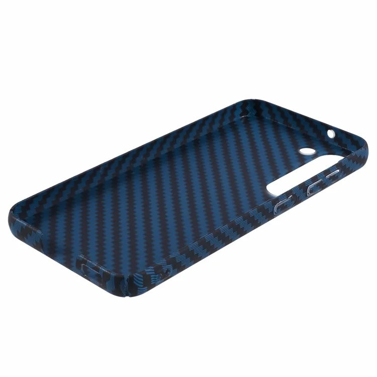 For Samsung Galaxy S24 Case Carbon Fiber Texture Splicing PC Phone Cover