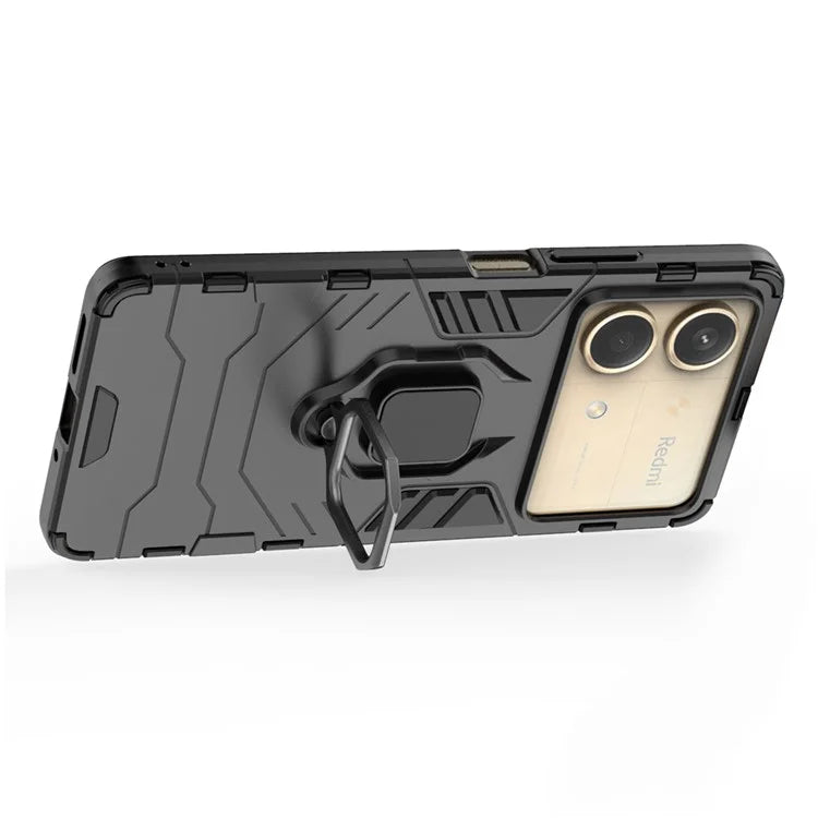For Xiaomi Redmi Note 13R Pro 5G Case PC + TPU Phone Cover Ring Kickstand