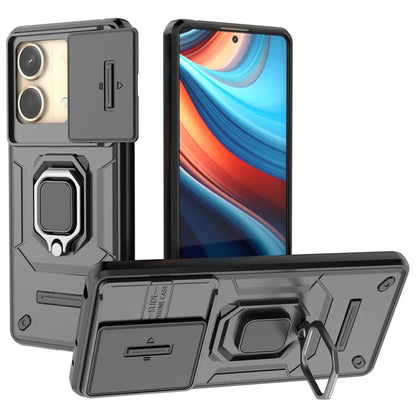For Xiaomi Redmi Note 13R Pro 5G Case Slim-Fit Kickstand Cover with Slide Camera Lid