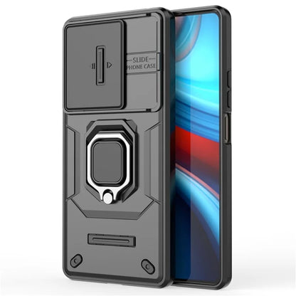 For Xiaomi Redmi Note 13R Pro 5G Case Slim-Fit Kickstand Cover with Slide Camera Lid