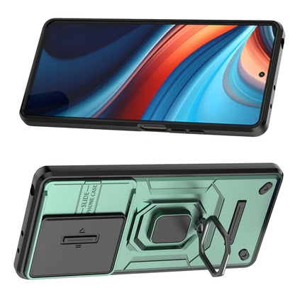 For Xiaomi Redmi Note 13R Pro 5G Case Slim-Fit Kickstand Cover with Slide Camera Lid