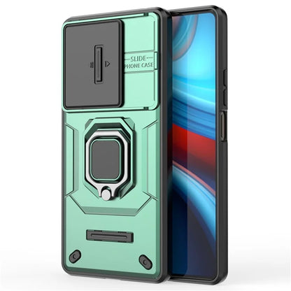 For Xiaomi Redmi Note 13R Pro 5G Case Slim-Fit Kickstand Cover with Slide Camera Lid