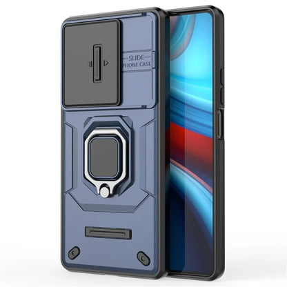 For Xiaomi Redmi Note 13R Pro 5G Case Slim-Fit Kickstand Cover with Slide Camera Lid