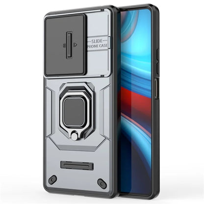 For Xiaomi Redmi Note 13R Pro 5G Case Slim-Fit Kickstand Cover with Slide Camera Lid