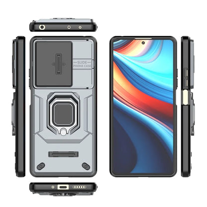 For Xiaomi Redmi Note 13R Pro 5G Case Slim-Fit Kickstand Cover with Slide Camera Lid