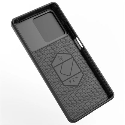 For Xiaomi Redmi Note 13R Pro 5G Case Slim-Fit Kickstand Cover with Slide Camera Lid