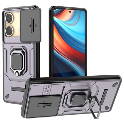 For Xiaomi Redmi Note 13R Pro 5G Case Slim-Fit Kickstand Cover with Slide Camera Lid