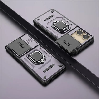 For Xiaomi Redmi Note 13R Pro 5G Case Slim-Fit Kickstand Cover with Slide Camera Lid