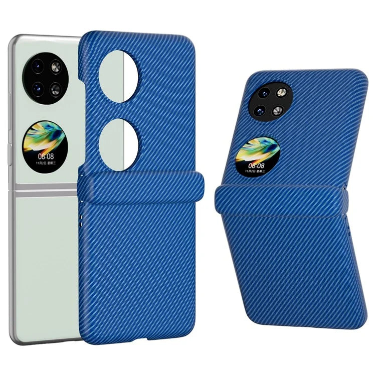 For Huawei Pocket 2 Case Shockproof PC Carbon Fiber Texture Phone Back Shell