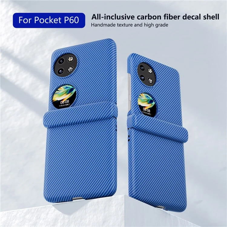 For Huawei Pocket 2 Case Shockproof PC Carbon Fiber Texture Phone Back Shell