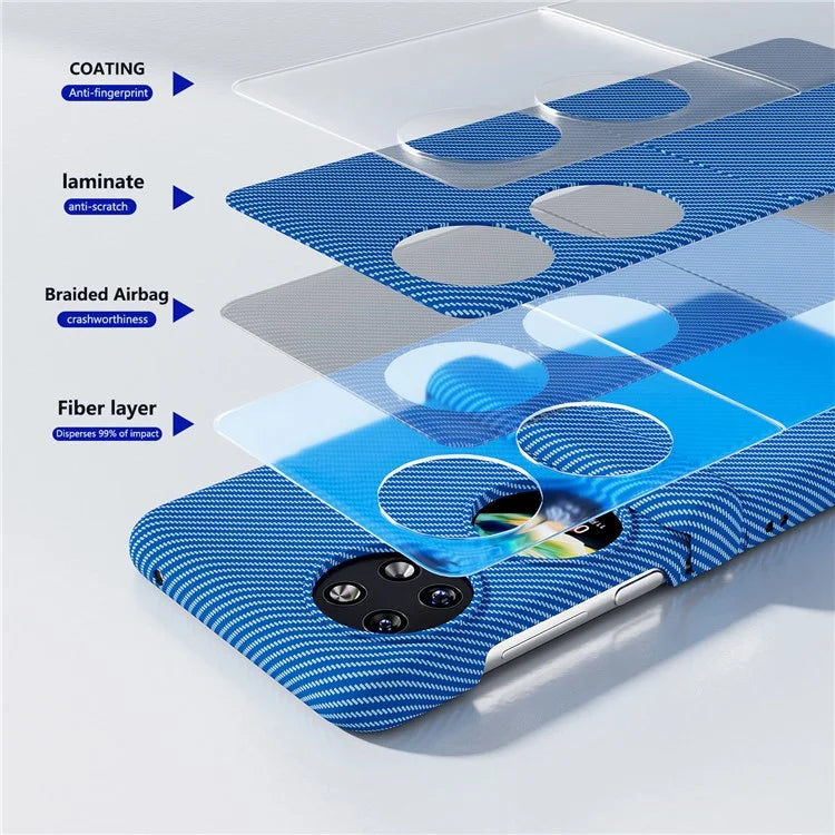 For Huawei Pocket 2 Case Shockproof PC Carbon Fiber Texture Phone Back Shell