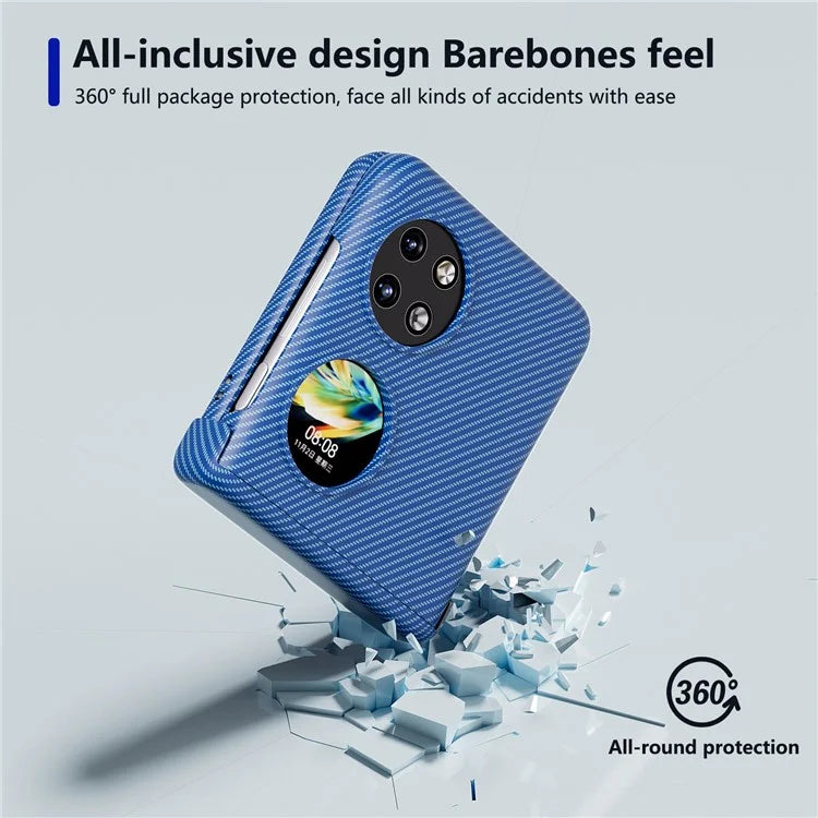 For Huawei Pocket 2 Case Shockproof PC Carbon Fiber Texture Phone Back Shell