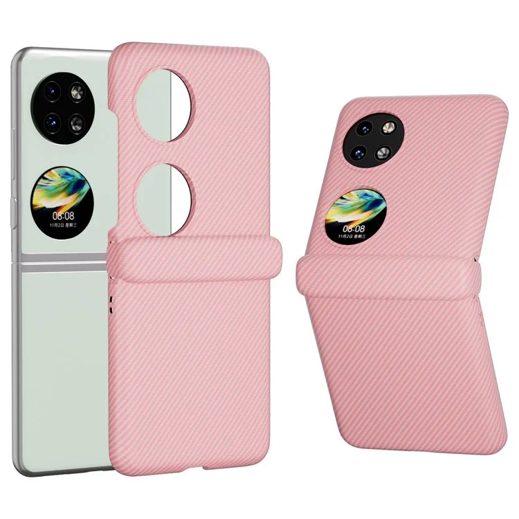 For Huawei Pocket 2 Case Shockproof PC Carbon Fiber Texture Phone Back Shell