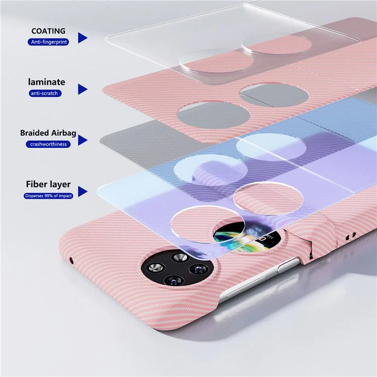 For Huawei Pocket 2 Case Shockproof PC Carbon Fiber Texture Phone Back Shell