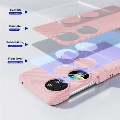 For Huawei Pocket 2 Case Shockproof PC Carbon Fiber Texture Phone Back Shell