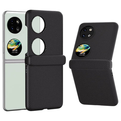 For Huawei Pocket 2 Case Shockproof PC Carbon Fiber Texture Phone Back Shell