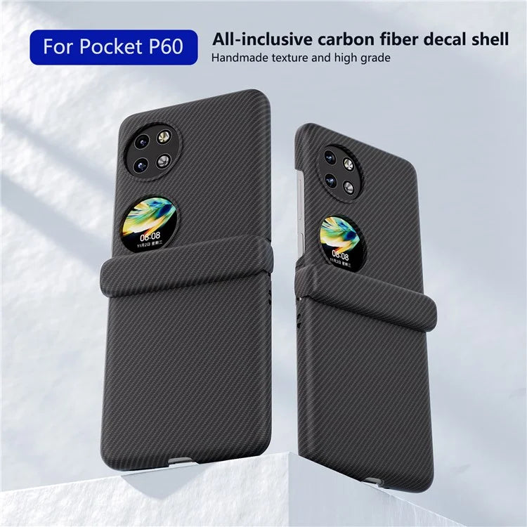 For Huawei Pocket 2 Case Shockproof PC Carbon Fiber Texture Phone Back Shell
